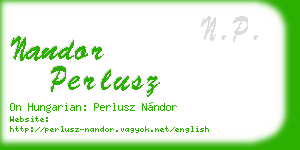 nandor perlusz business card